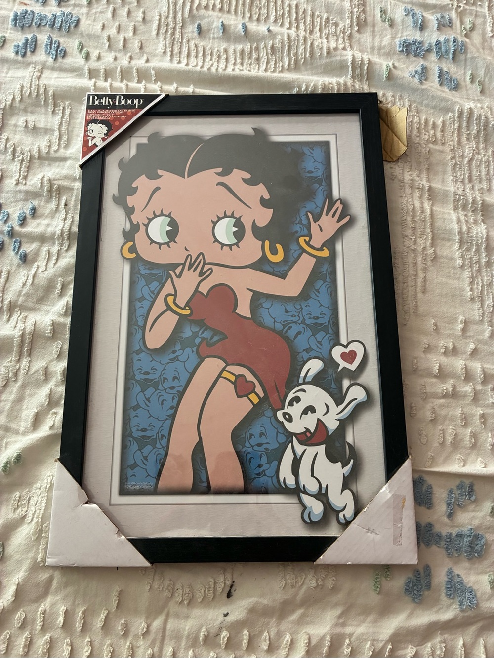 NWT Betty Boop Framed 3D Lenticular Poster Dog Love Pop Art